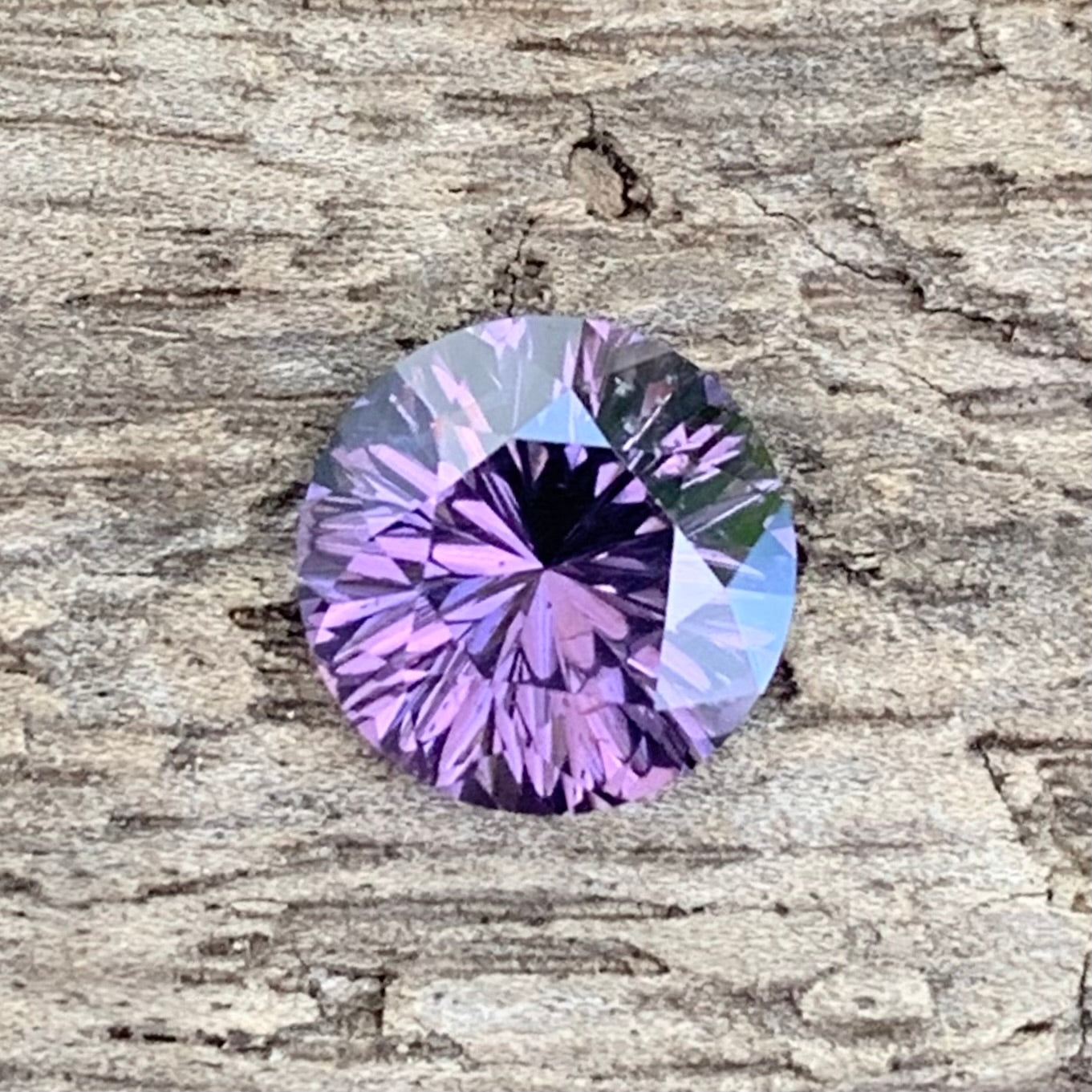 Purple Spinel Fantasy / Concave Cut 6.7 mm Round 1.12 Ct Natural Loose Gemstone