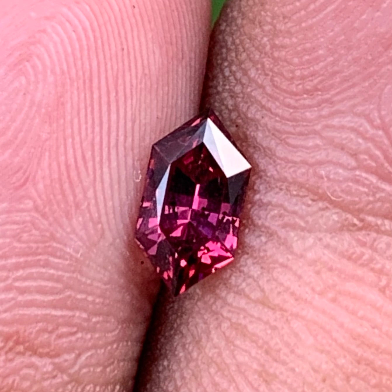 Pinkish Red Garnet Elongated Hexagon 0.66 Ct Natural Loose Gemstone For Jewelry Making 💎✨