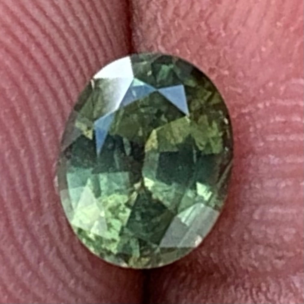 Green Zircon Oval 1.10 ct Natural Unheated Loose Gemstone From Sri Lanka.