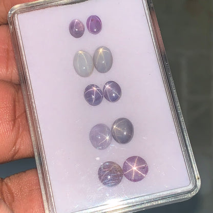 Star Sapphire Oval Cabochon 11.75 Ct / 5 Pairs Parcel from Sri Lanka