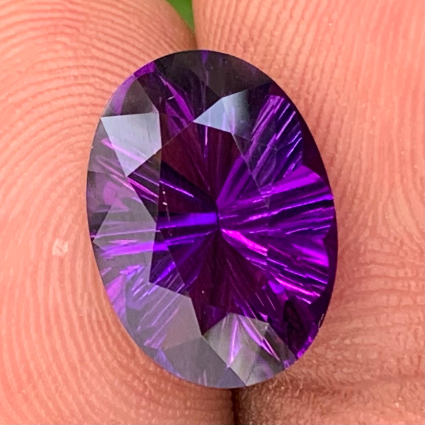 Amethyst Concave Cut Oval 4.20 Ct Natural Loose Gemstone