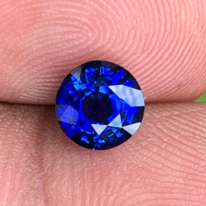 Blue Sapphire 6.5 mm Round Heated Only 1.75 Ct Natural Loose Gemstone for Jewelry Making