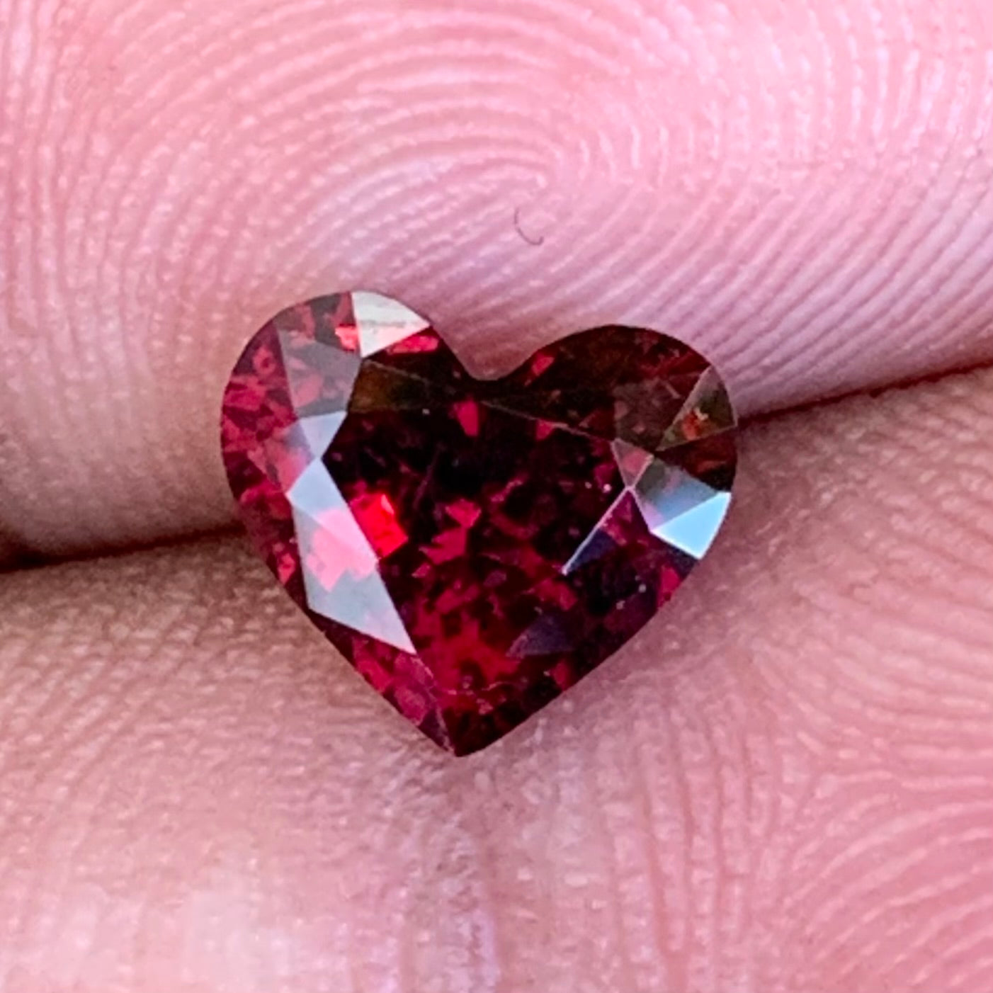 Red garnet Heart 2.60 Ct Creative Cut Loose Gemstone