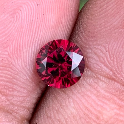 Red Garnet 6.8 mm Round 1.51 Ct Natural Loose Gemstone For Jewelry Making