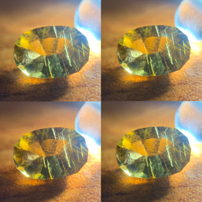 Yellowish Brown Zircon Fantasy Cut / Concave Cut Modified Oval 0.89 Ct Natural Loose Gemstone For Jewelry Making