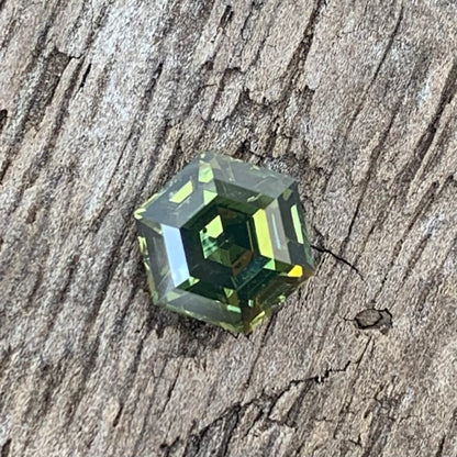 Green Zircon Step Cut Hexagon 1.16 Ct Natural Loose Gemstone From Sri Lanka