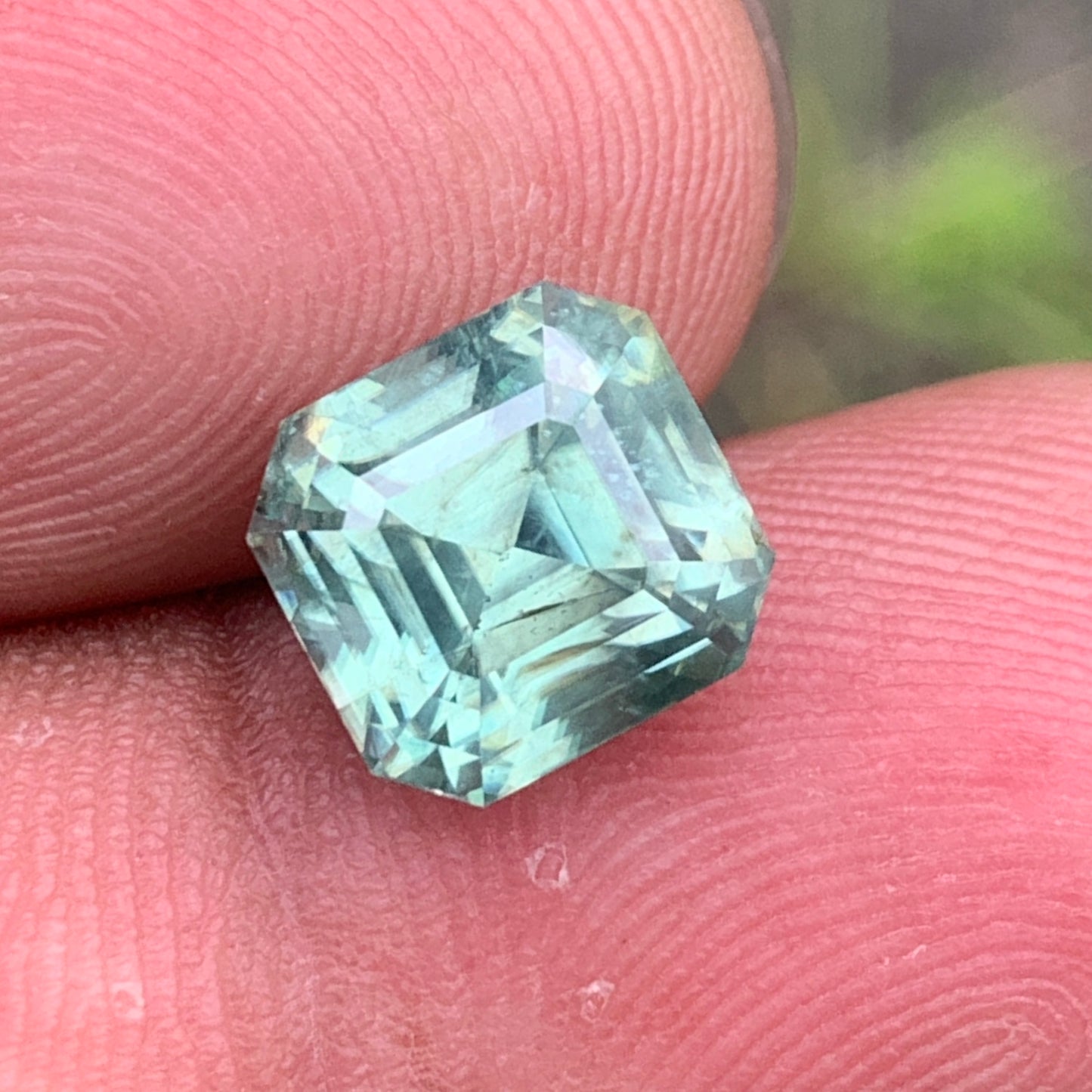Mint Green Zircon Emerald Cut Octagon 6.20 Ct Loose Gemstone For Contemporary Jewelry