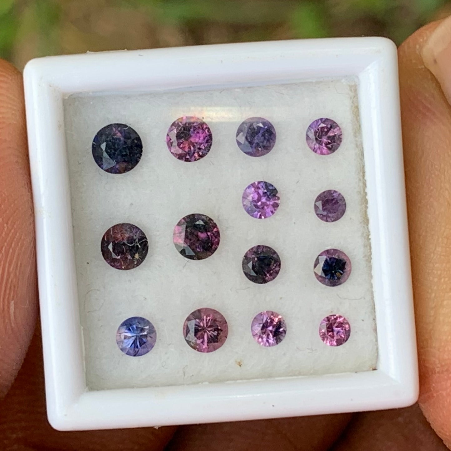 Bi Color Sapphire Natural Unheated Brilliant Cut Rounds 2.3 - 3.7 mm 2.04 Ct / 14 Loose Ceylon Sapphire Parcel from Sri Lanka