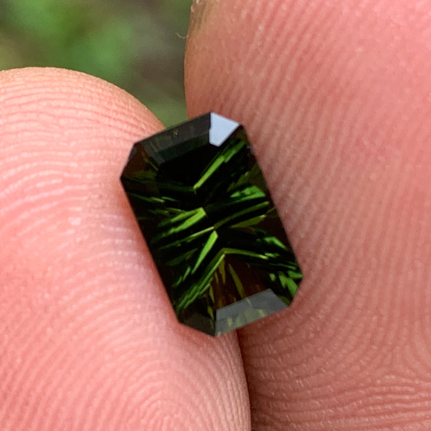 Green Tourmaline Concave Fantasy Emerald Cut 1.35 Ct Natural Loose Gemstone From Sri Lanka 💎✨