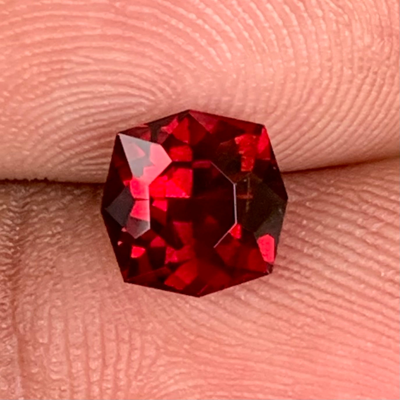 Deep Red Garnet Octagonal Flower 2.00 Ct Creative Cut Loose Gemstone