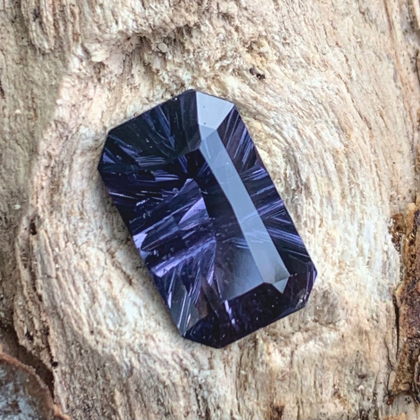 Purple Spinel Concave Fantasy Cut 3.18 Ct Emerald Cut Octagon Natural Loose Gemstone