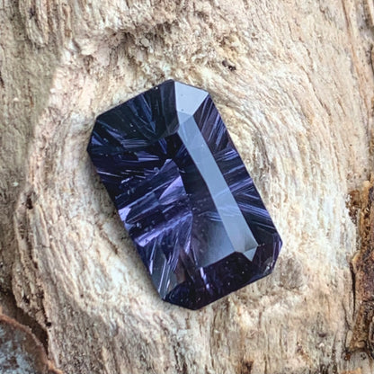Purple Spinel Concave Fantasy Cut 3.18 Ct Emerald Cut Octagon Natural Loose Gemstone