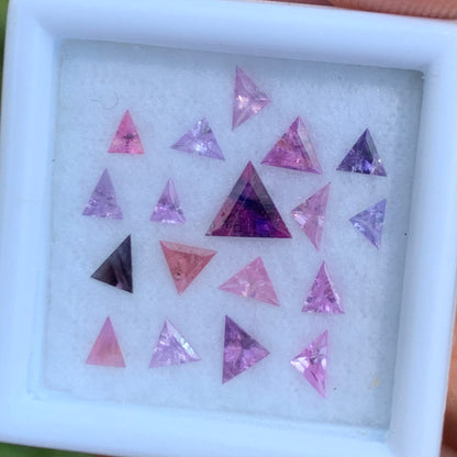 Unheated Ceylon Sapphire Triangles 1.15Ct / 18 Stone Parcel of Natural Ethically Sourced Loose Gemstones
