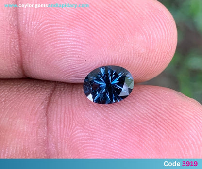 ✨ Teal Blue Spinel Concave Cut / Fantasy Cut Oval 1.23 Ct Natural Loose Gemstone 💎