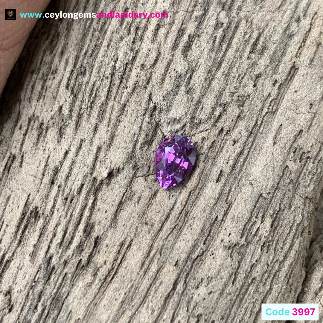 Purple Sapphire Pear Heated Only 0.28 Ct Natural Loose Gemstone 💎✨