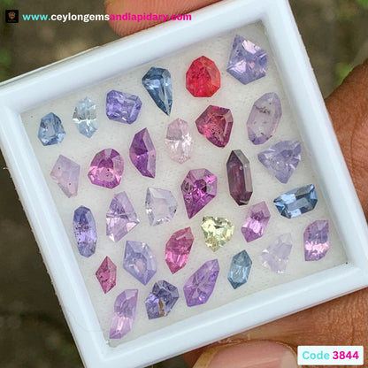 Unheated Sapphire Fancy Geometric Shape Natural Multicolor Loose Gemstone Parcel 10 Ct / 30 Gemstones From Sri Lanka 💎✨