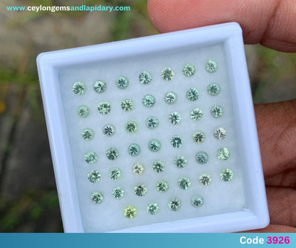 Green Sapphire 2.5 mm Rounds 3.71 Ct Loose Gemstone Parcel of 46 Stones 💎