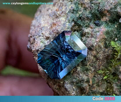 Teal Blue Spinel - Concave Fantasy Emerald Cut, 2.44 Ct 💎