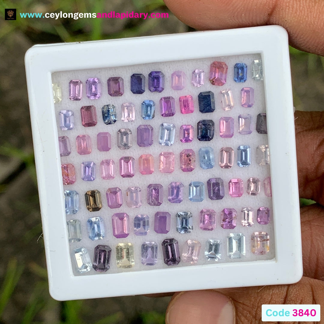 Unheated Sapphire Emerald Cut Parcel 17.68 Ct / 73 Multicolor Stones 💎✨