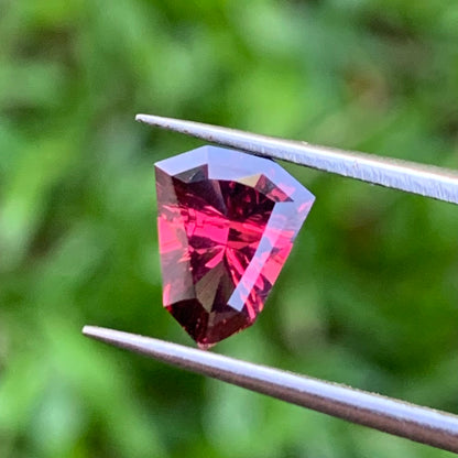 Red Garnet Fantasy / Concave Cut Fancy Shield 1.20 Ct Natural Loose Gemstone For Jewelry Making 💎✨