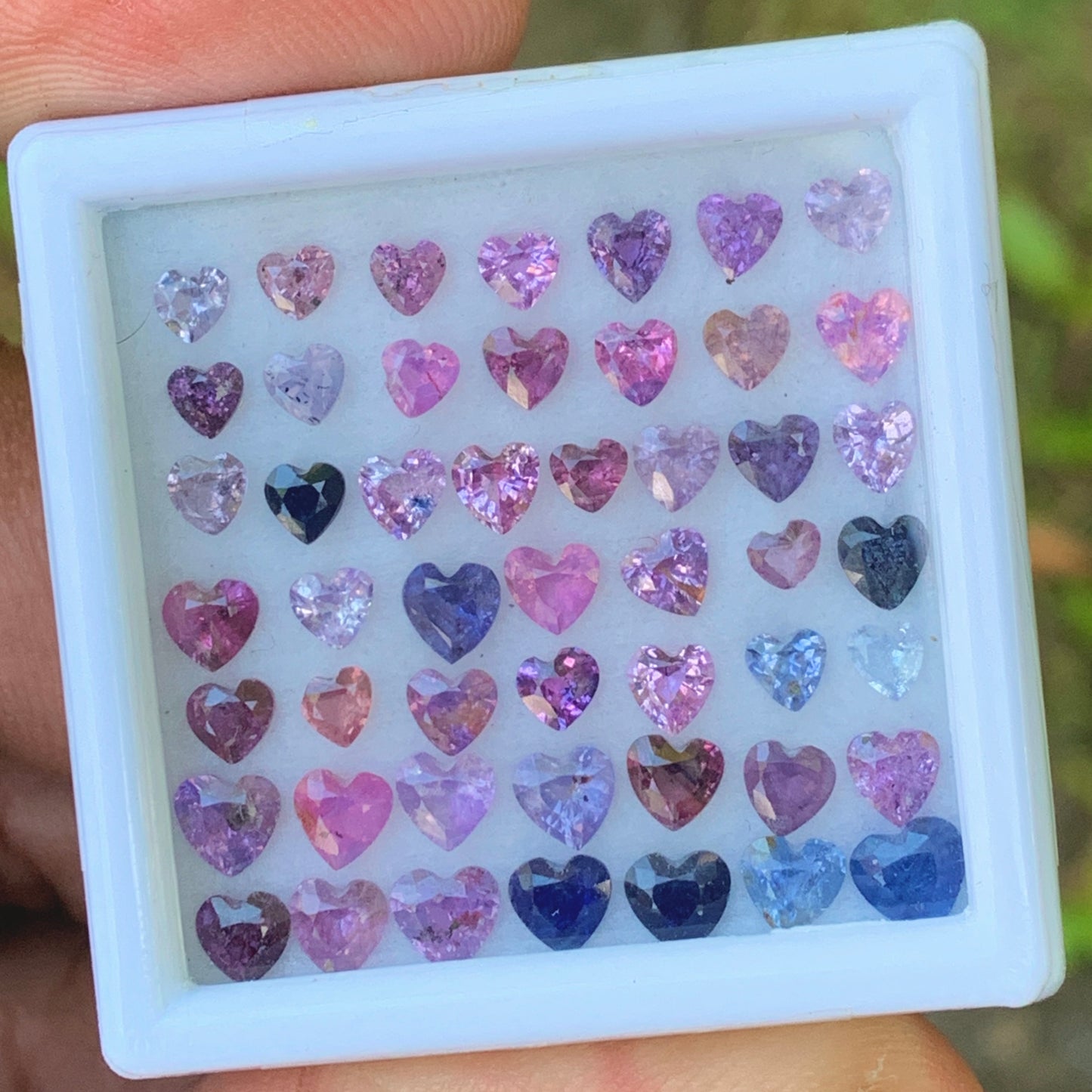 Unheated Sapphire Hearts Multicolor Loose Gem Parcel of 10.95 Ct / 50 Natural Gemstones For Fine Jewelry