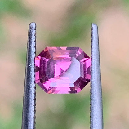 Orangish Purplish Pink Spinel Octagon 0.95 Ct Natural Loose Gemstone for Center Stone from Sri Lanka