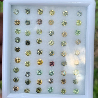 Zircon Rounds Wholesale Parcel of 54 Multi Color Natural Loose Gemstones 11.22Ct