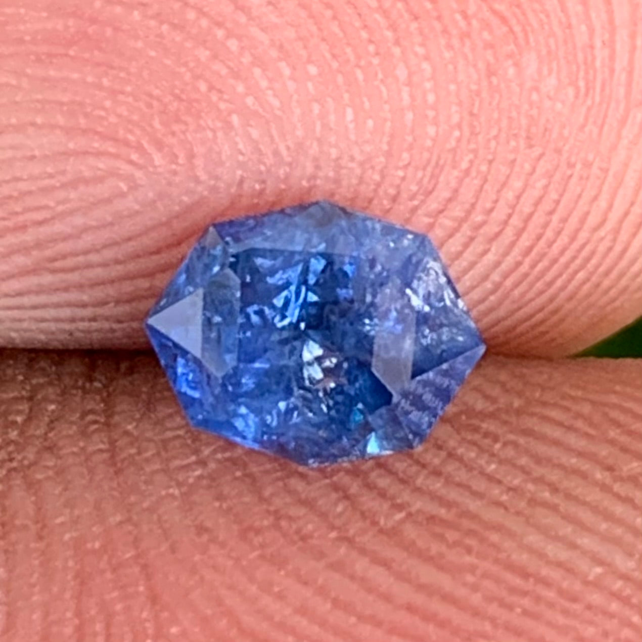 Heavily Included Blue Sapphire Octagon 1.10 Ct Loose Gemstone from Sri Lanka