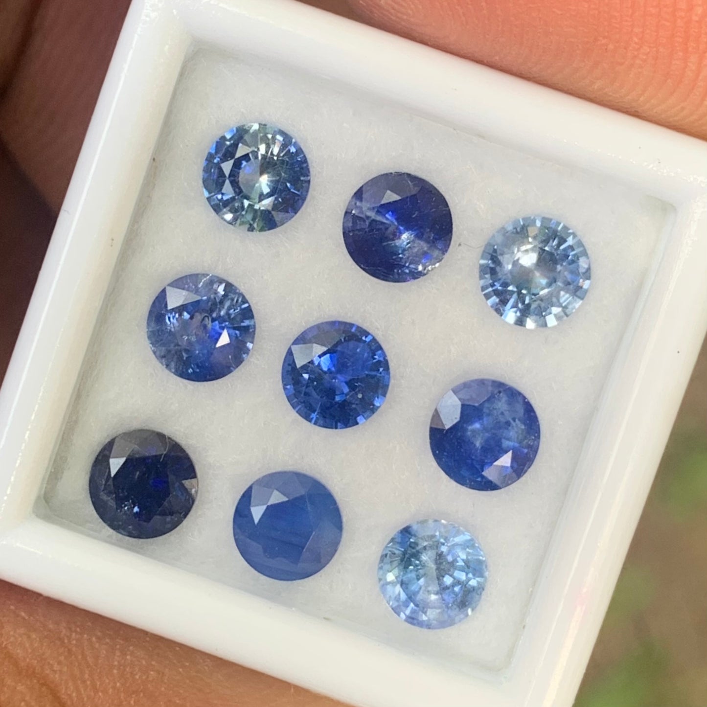 Blue Sapphire 4.7 mm Rounds 4.51 Ct Loose Gemstone Parcel of 9 Stones