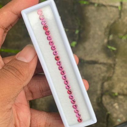 Football Cut Pinkish Red Garnet 5.76 Ct / 23 Stones Loose Gemstone Parcel For Jewelry Making 💎✨