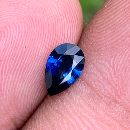Blue Sapphire Pear 0.57 Ct Natural Loose Gemstone For Jewelry Making