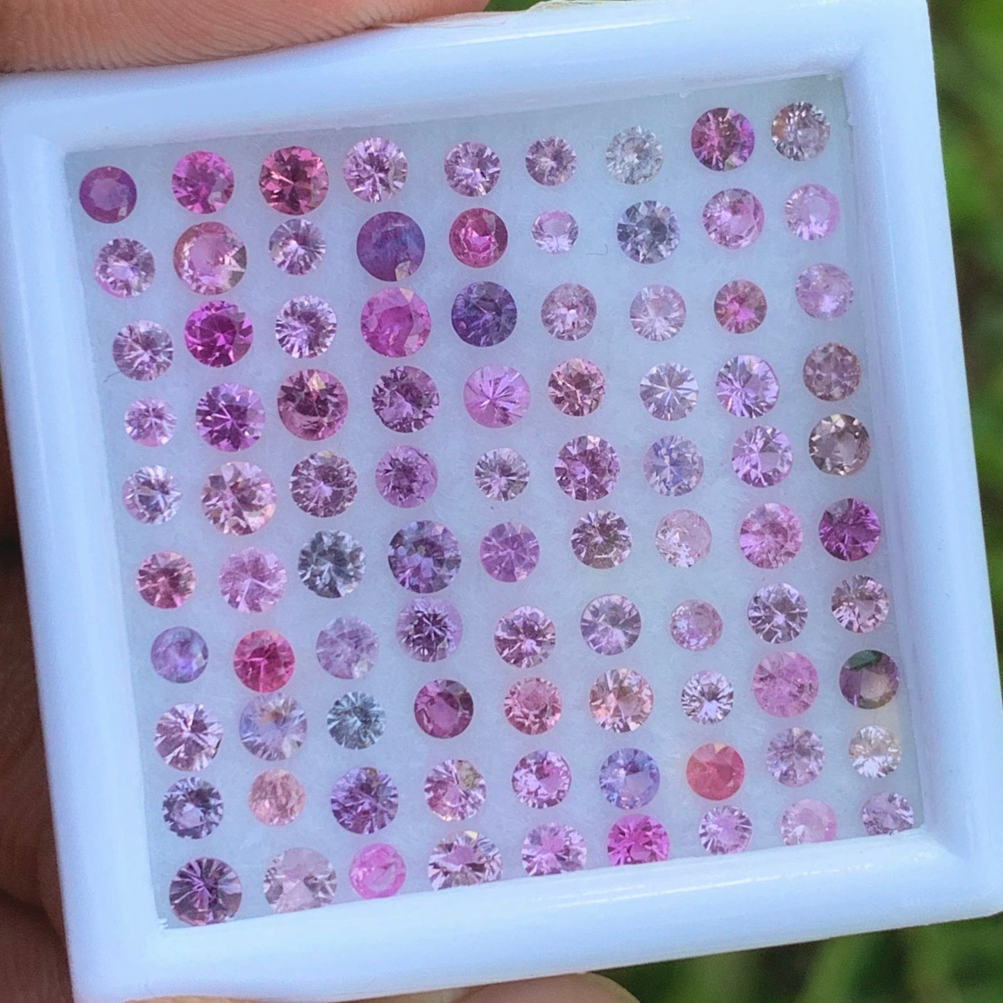 Unheated Pink &  Purple 2.1 - 3 mm Sapphire Rounds 5.90 Ct Loose Gemstone Parcel of 90 Stones