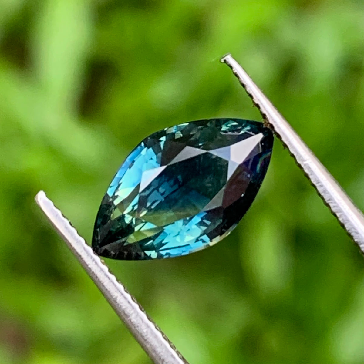 Bicolor Sapphire Teal Blue &amp; Yellow Certified Marquise Heated Only 2.17 Ct Natural Loose Gemstone for Jewelry Making