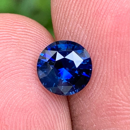 Blue Sapphire 7.1 mm Round Heated Only 1.70 Ct Natural Loose Gemstone For Jewelry Making