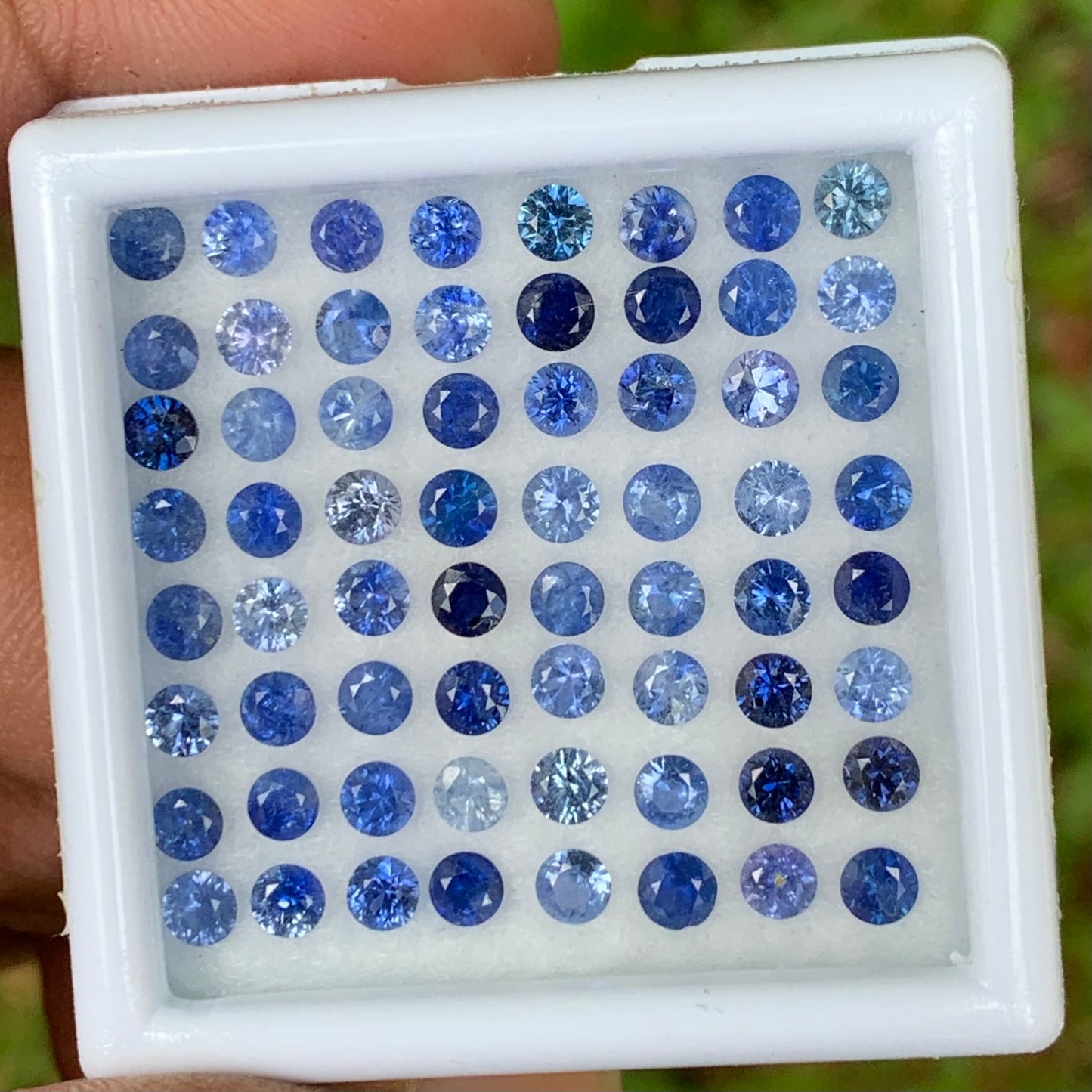 Blue Sapphire 3 mm Rounds 8.26 Ct Loose Gemstone Parcel of 64 Stones