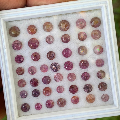 Heavily Included Hazy Pink Sapphire Rounds Parcel of 16.5 Ct / 46 Natural Loose Gemstones For Jewelry Making