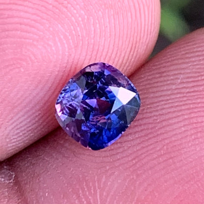 Purple Bicolor Sapphire Rectangular Cushion Heated Only 1.64 Ct Natural Loose Gemstone For Jewelry Making 💎✨
