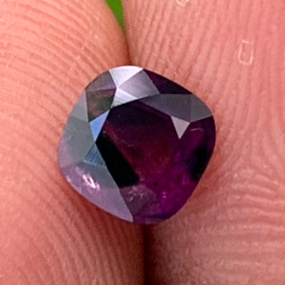 Bi Color Sapphire Cushion Purple And Deep Blue 5.95 mm / 0.93 Ct Heated Only Natural Loose Gemstone For Jewelry Making