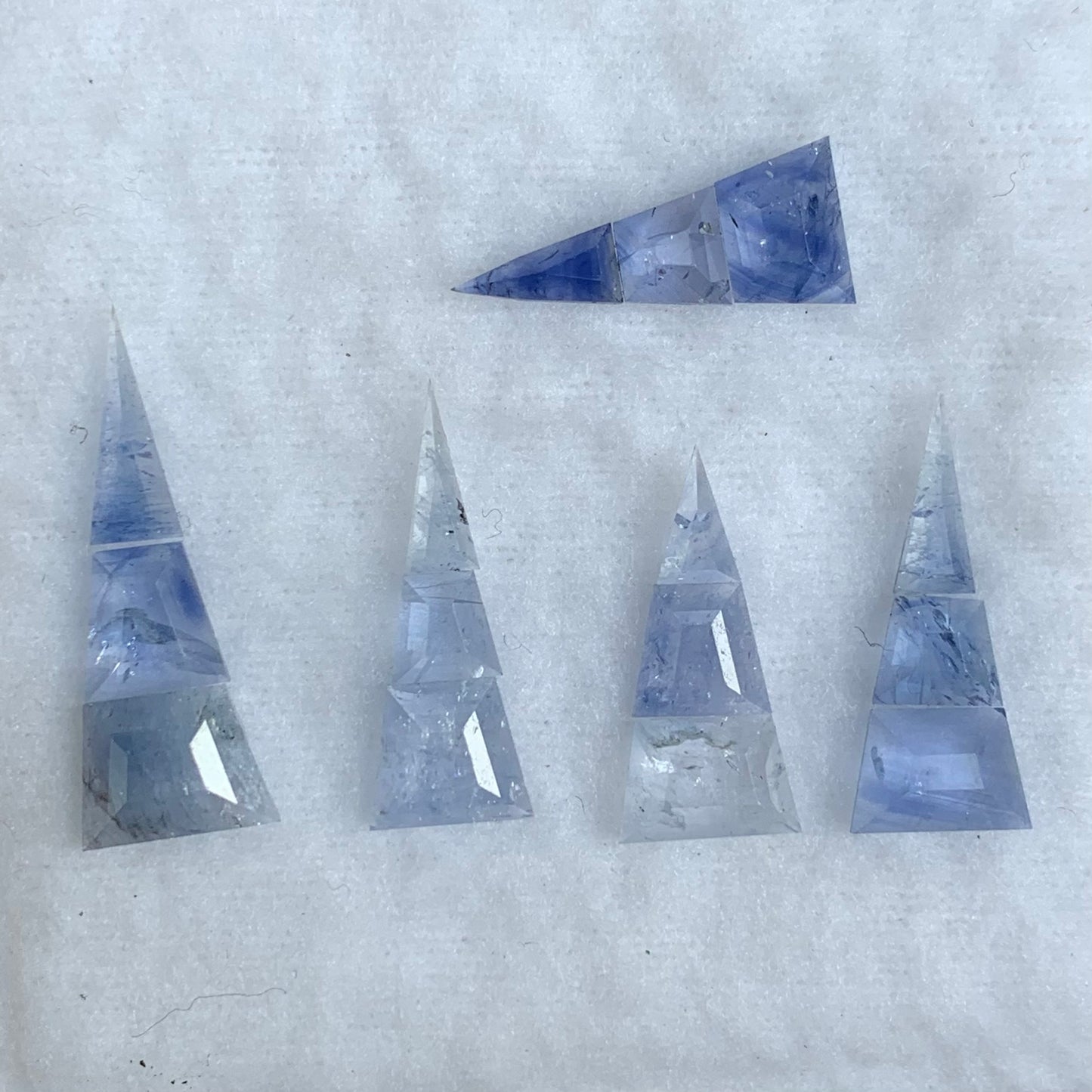 Blue Sapphire Rose Cut Tapered Blades 5.70 Ct / 5 Suits Natural Heated Only Loose Gemstones from Sri Lank