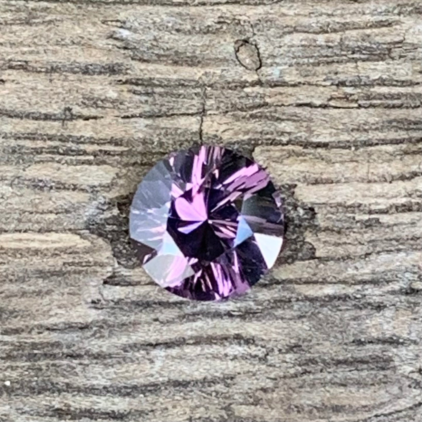 Purple Spinel Concave Cut Round 0.65 Ct Natural Loose Gemstone from Sri Lanka