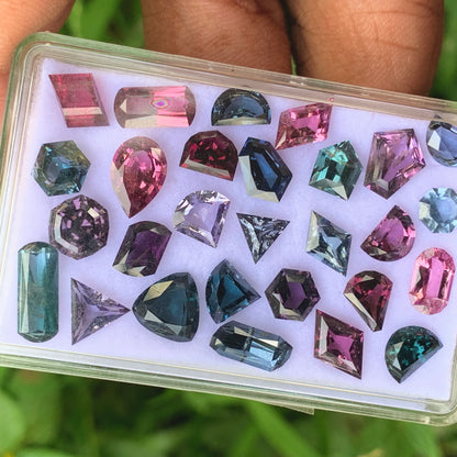 Multicolor Spinel Geometric Shape Natural Loose Gemstone Parcel 32.40 Ct / 28 Gemstones From Sri Lanka