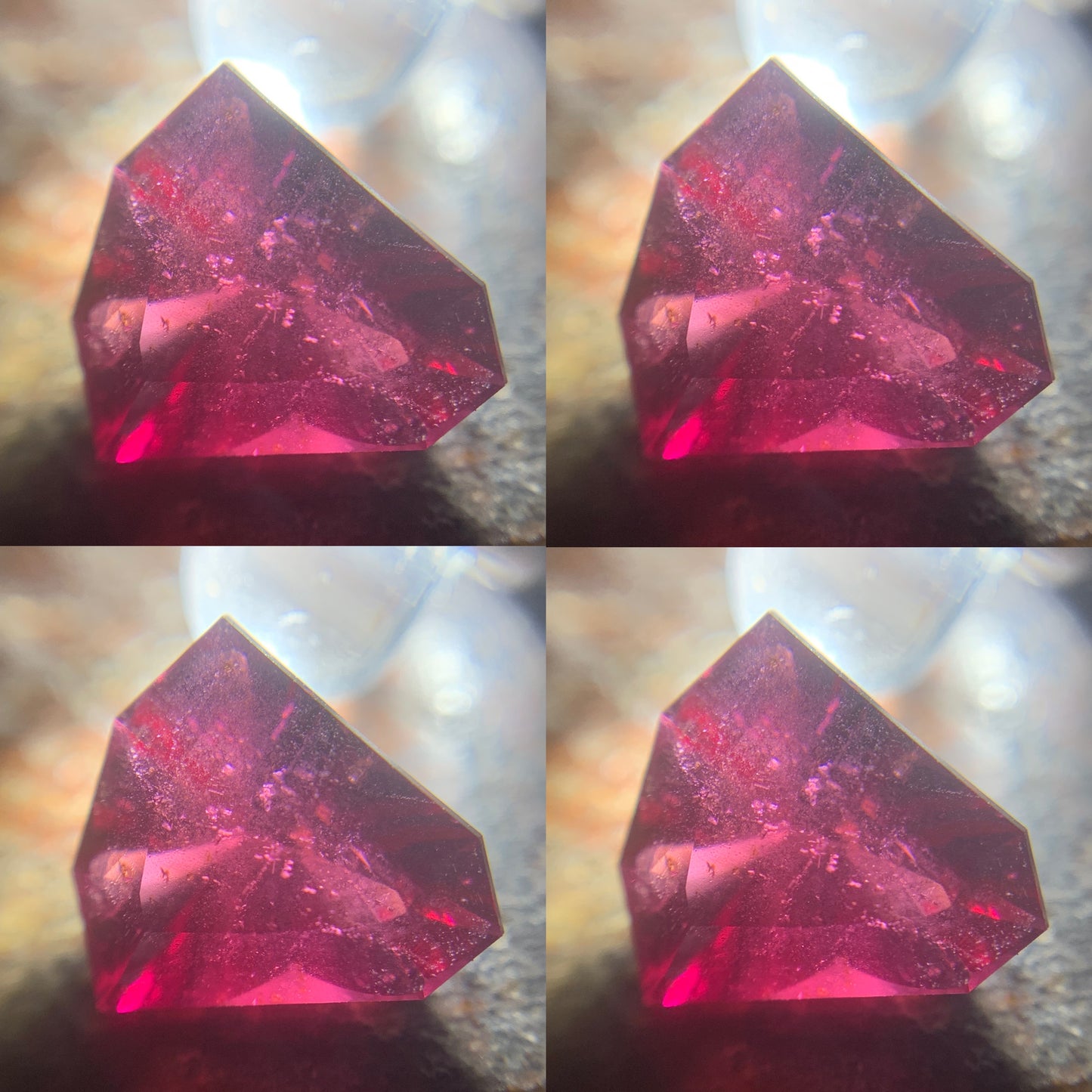 Red Garnet Fantasy / Concave Cut Fancy Shield 1.60 Ct Natural Loose Gemstone For Jewelry Making