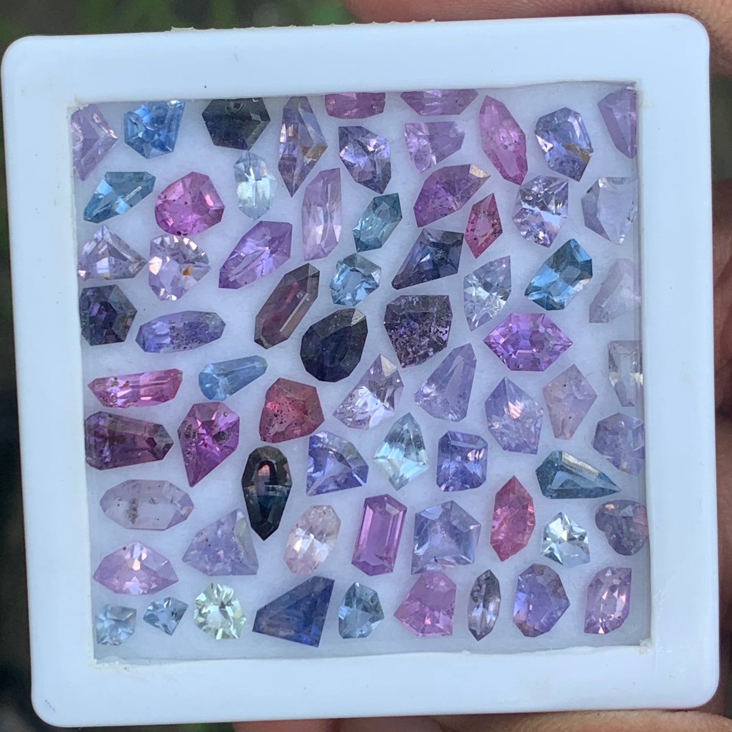 Unheated Sapphire Fancy Geometric Shape Multicolor Natural Loose Gemstone Parcel 23.93 Ct / 68 Gemstones From Sri Lanka