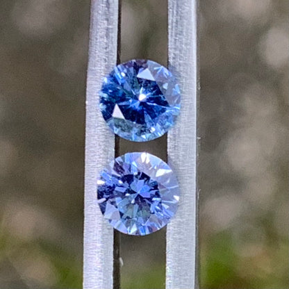 Blue Sapphire Round Pair 4.5 mm / 0.77 Ct Heated Only Natural Loose Gemstones for Earrings
