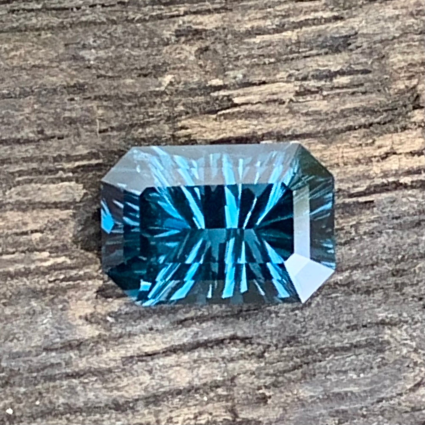 Deep Teal Blue Spinel Concave Cut Octagon 1.40 Ct Natural Loose Gemstone from Sri Lanka