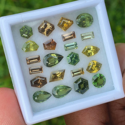 Zircon Different Geometric Shapes Stones Parcel 12.80 Ct / 22 Stones Multicolor Natural Loose Gemstones