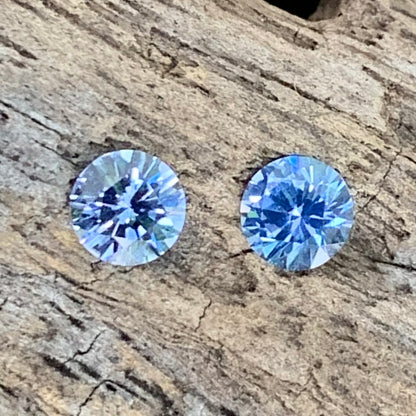 Blue Sapphire Round Pair 4.5 mm / 0.81 Ct Heated Only Natural Loose Gemstones for Earrings