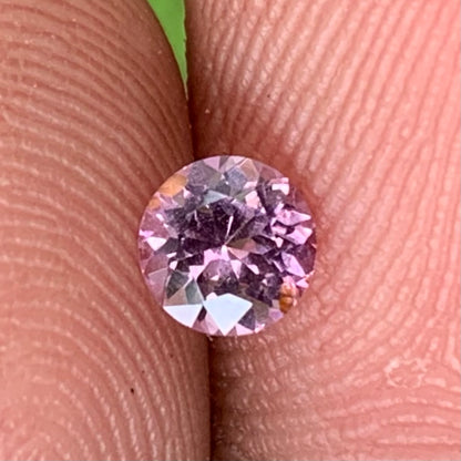 Purplish Pink Spinel Round 4.55 mm / 0.43 Ct Flower Cut Loose Gemstone For Jewelry Making