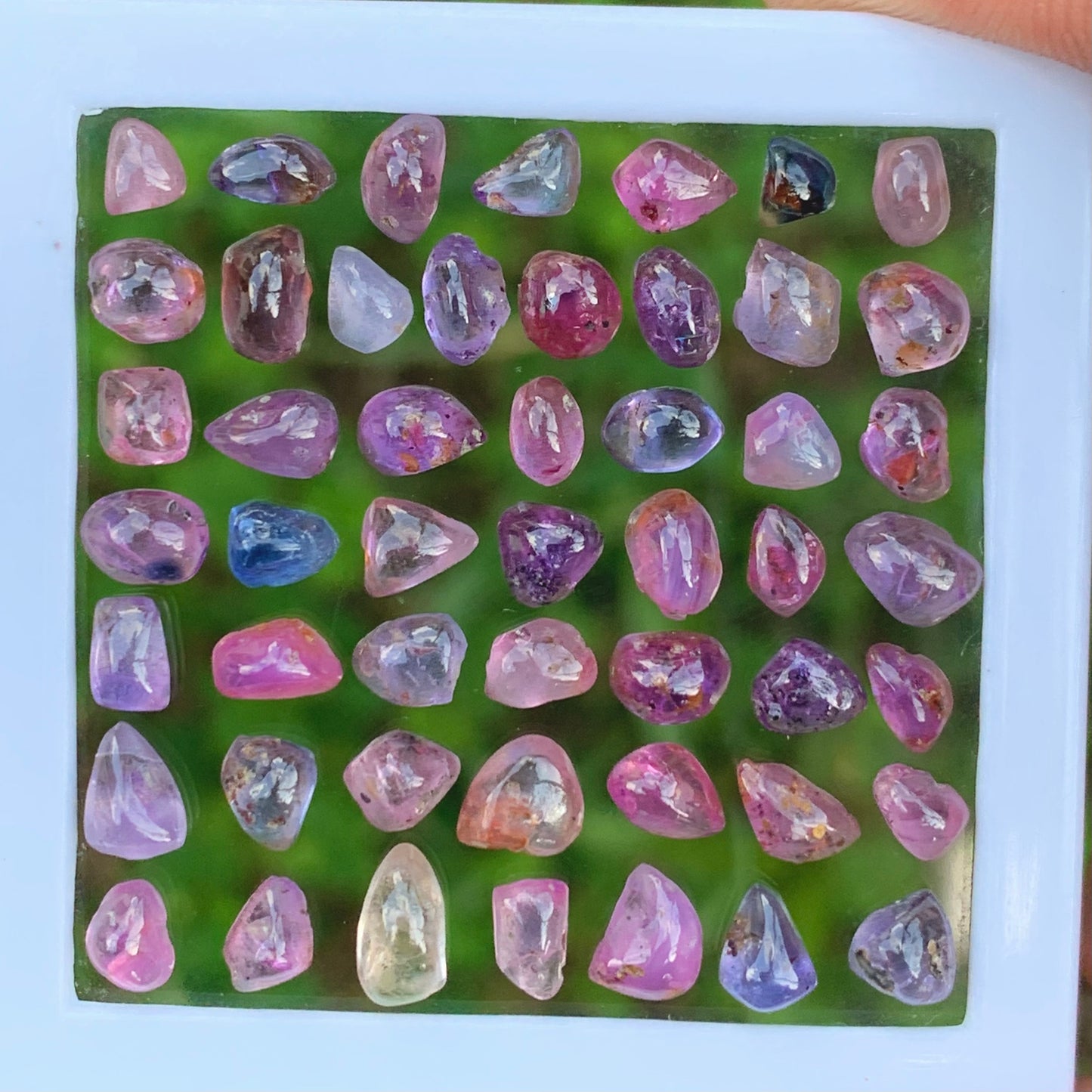 Natural Unheated Sapphire Multicolor Cabochons Free form / Free shapes 23.75 Ct / 50 Loose Gemstone Parcel from Sri Lanka