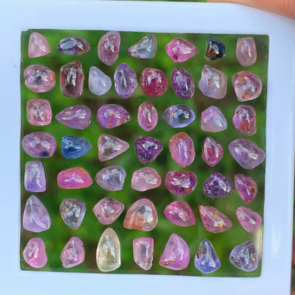 Natural Unheated Sapphire Multicolor Cabochons Free form / Free shapes 23.75 Ct / 50 Loose Gemstone Parcel from Sri Lanka